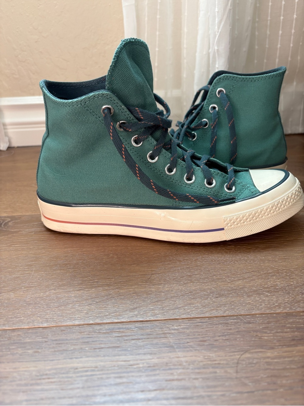 Teal Converse High-Top Sneakers